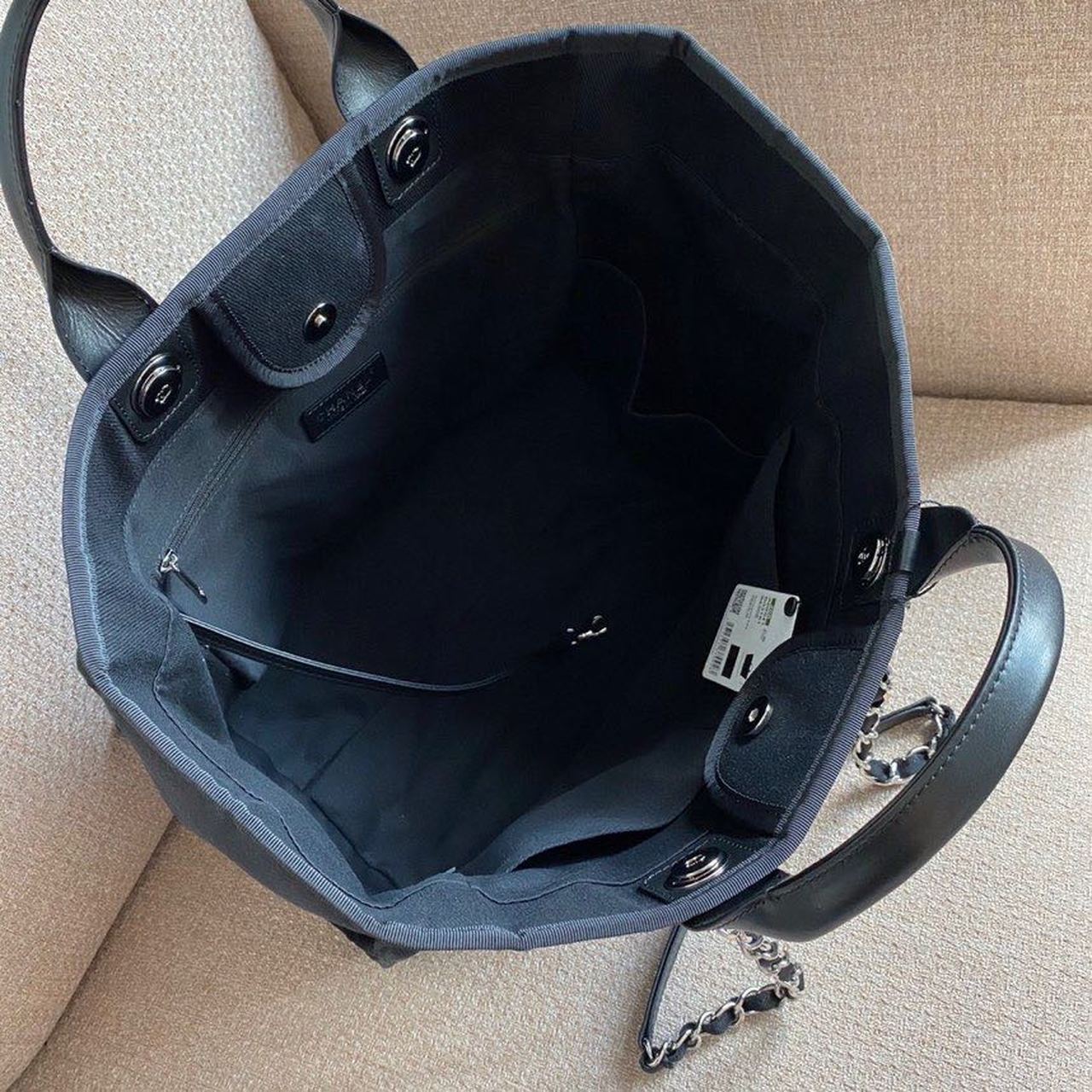 Chanel Large Deauville Pearl Tote Bag Black For Women, Women’s Handbags, Shoulder Bags 15in/38cm A66941