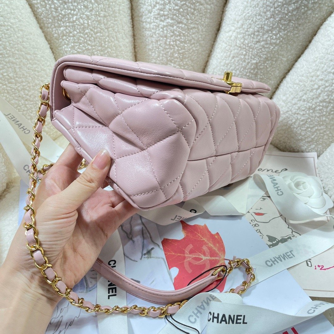 ChanelLarge Flap Bag Gold Hardware PiNike For Women, Women’s Handbags, Shoulder Bags 9.1in/23cm AS3367