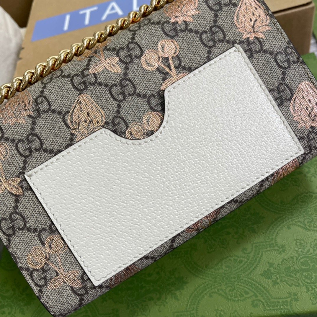 gg Padlock Small gg Strawberry Shoulder Bag Beige For Women, Women’s Bags 7.9in/20cm gg