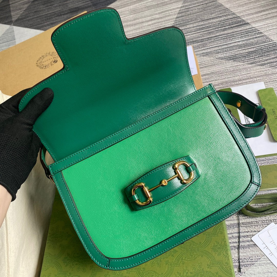 gg Horsebit 1955 Shoulder Bag Green For Women, Women’s Bags 9.8in/25cm gg