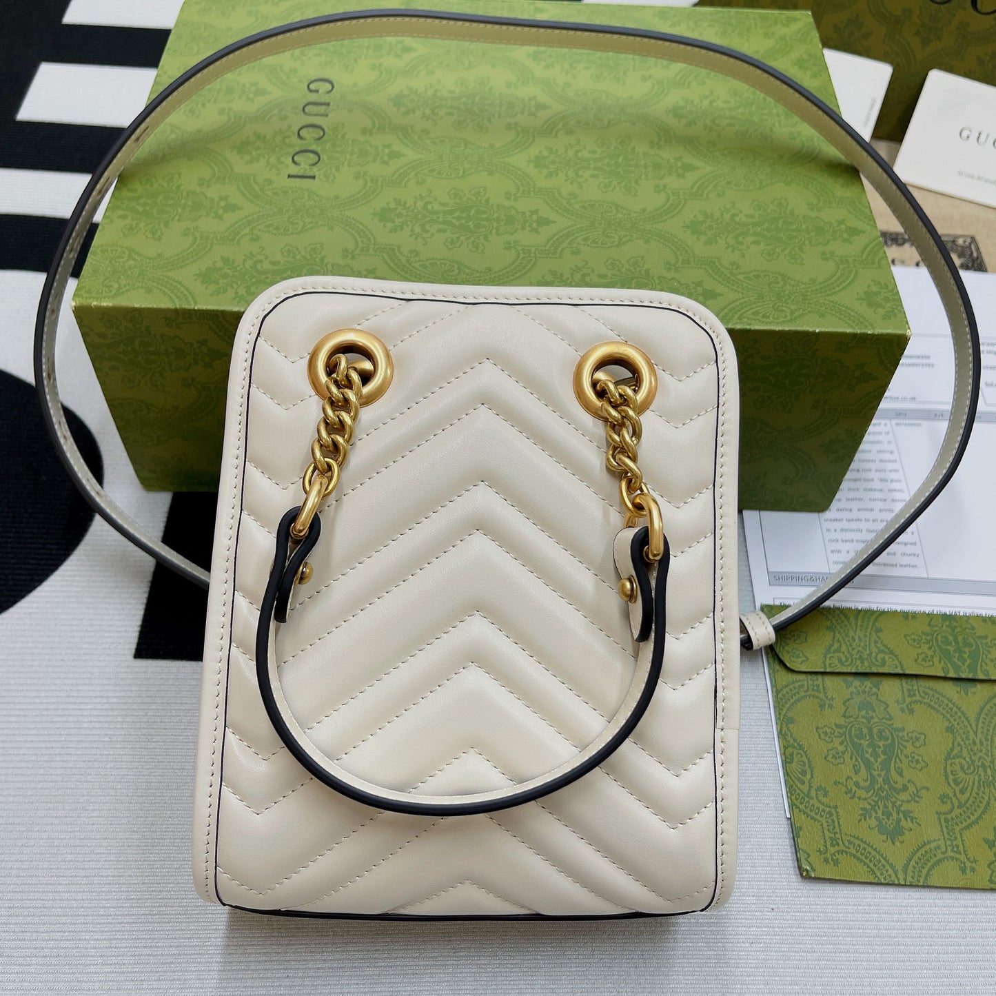 gg Marmont Matelasse Mini Bag White For Women, Women’s Bags 7.5in/19cm gg 696123 DTDHT 9022