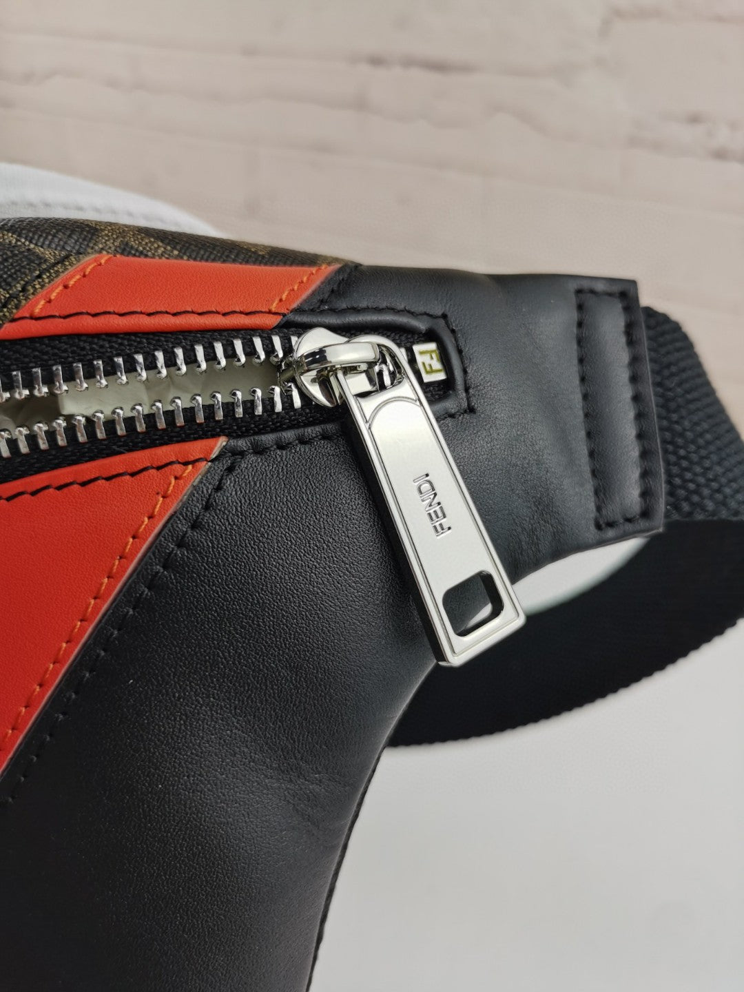 FI Belt Bag Khaki/Orange For Men, Men’s Bags 18.1in/46cm FF 7VA434