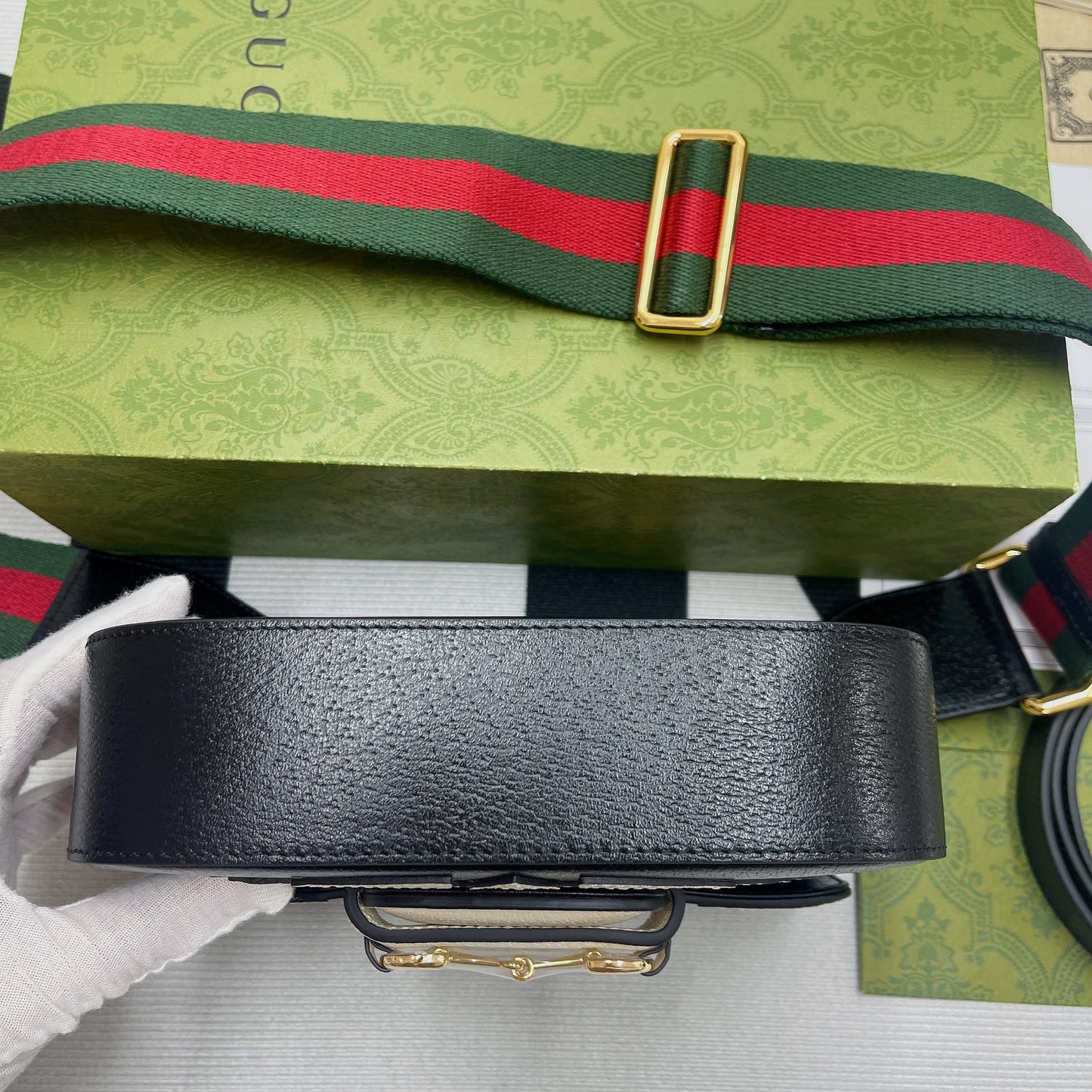 gg x Adidas Horsebit 1955 Mini Bag Black For Women, Women’s Bags 8.1in/21cm gg 658574 U3ZDG 8726