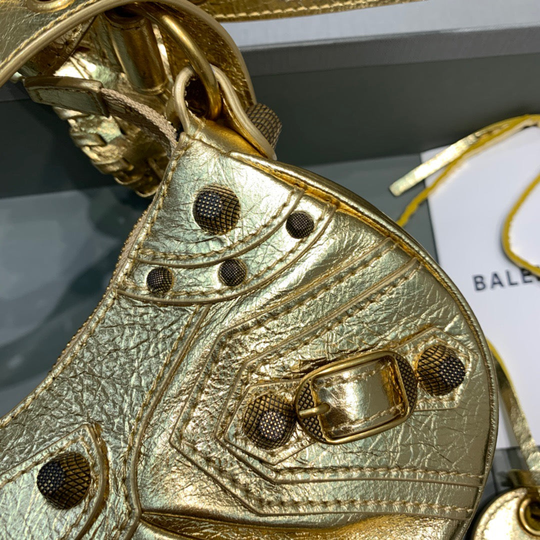 Balen Le Cagole XS Shoulder Bag In Gold, For Women, Bags 10.2in/26cm 6713090GT3M8005