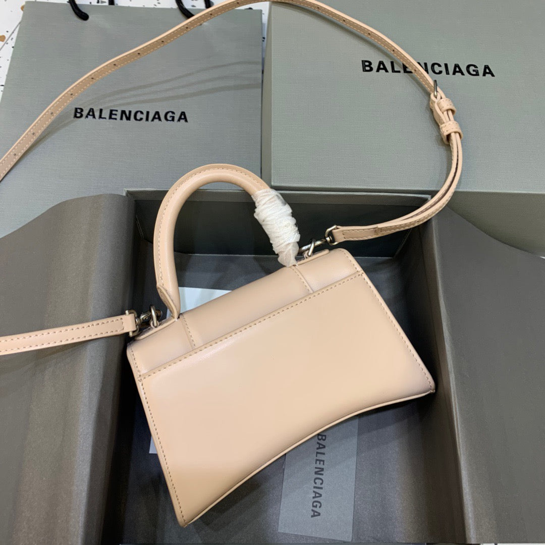 Balen Hourglass XS Handbag In Beige, For Women, Bags 7.4in/19cm