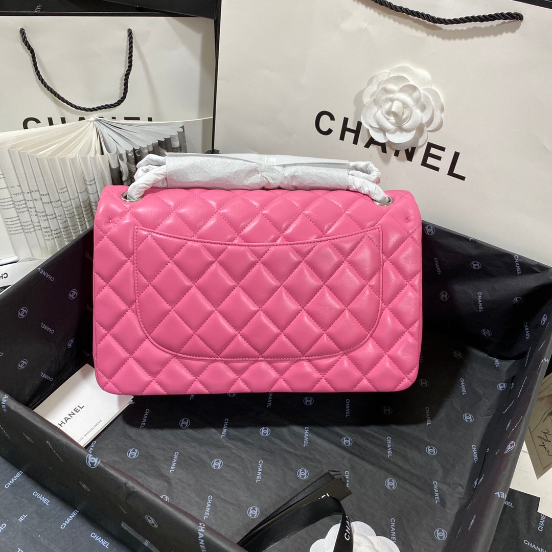 ChanelLarge Classic Handbag Silver Hardware PiNike For Women, Women’s Handbags, Shoulder Bags 11.8in/30cm
