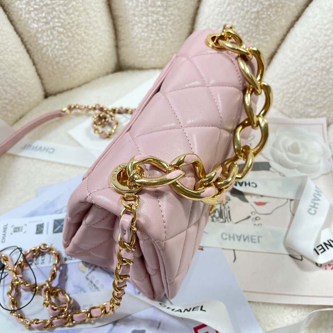 Chanel Flap Bag Gold Hardware PiNike For Women, Women’s Handbags, Shoulder Bags 7.9in/20cm AS3366