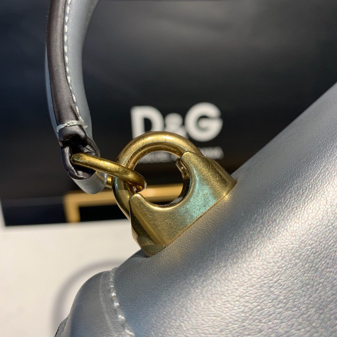 DG Small Devotion Bag In Mordore Nappa Silver For Women 7.5in/19cm DG BB6711A101680998