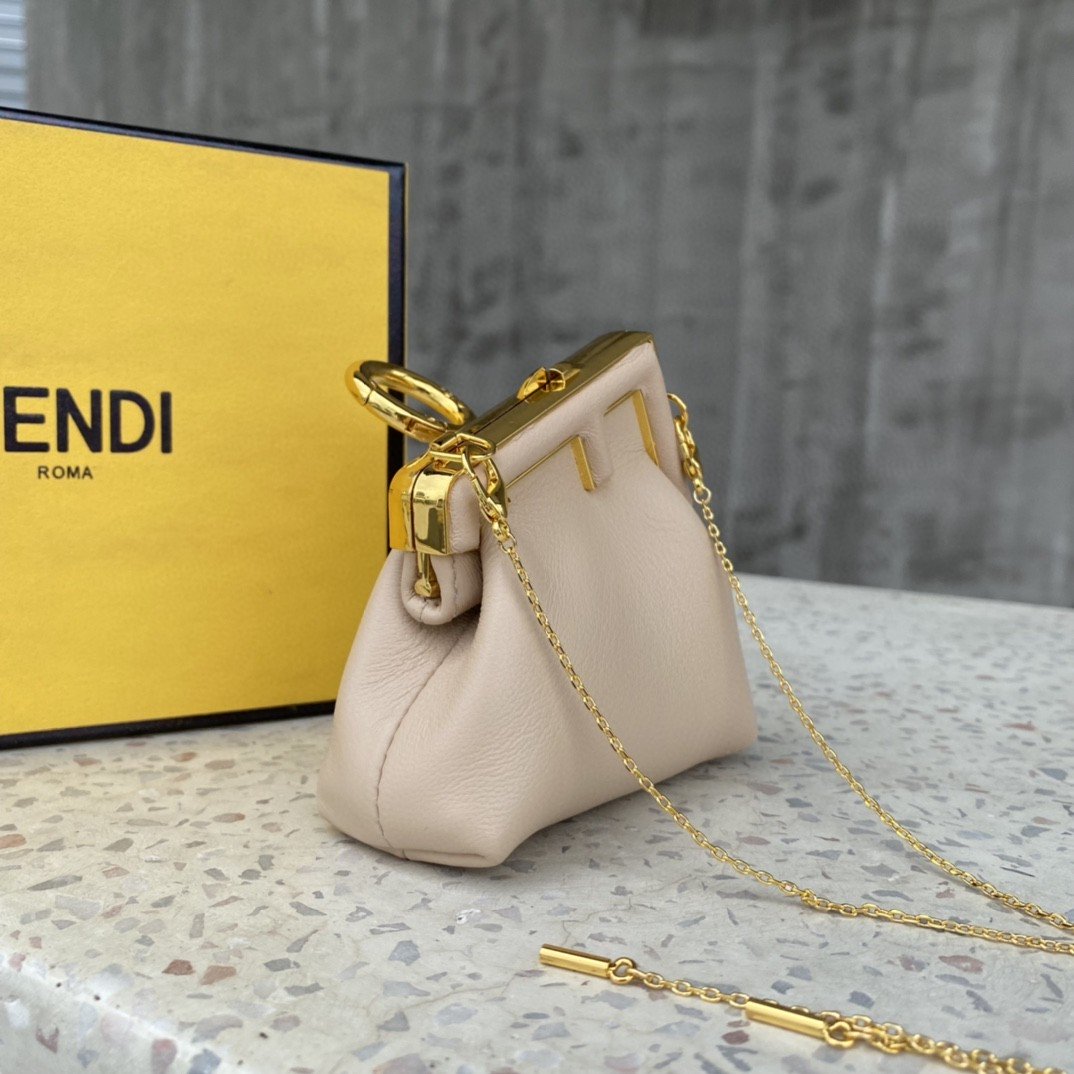 FI Nano First Charm Beige Bag For Woman 10cm/4in