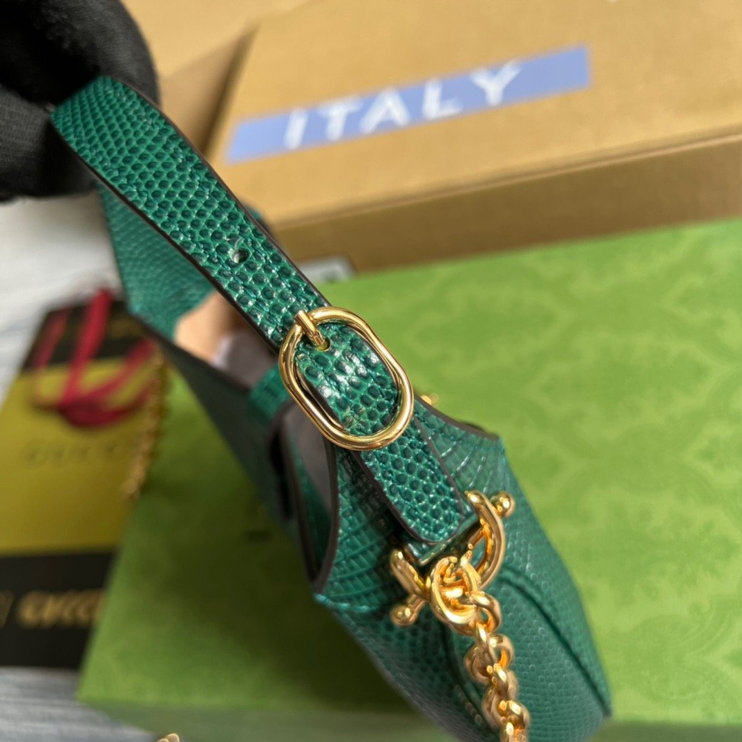 gg Jackie 1961 Lizard Mini Bag Green For Women, Women’s Bags 7.5in/19cm gg 
