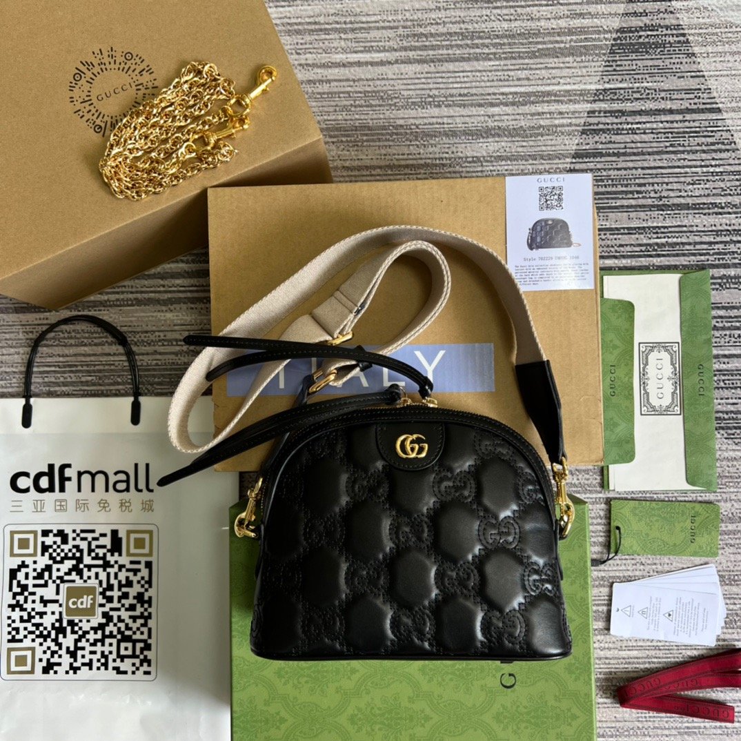 gg Matelasse Shoulder Bag Black For Women, Women’s Bags 9in/23cm gg