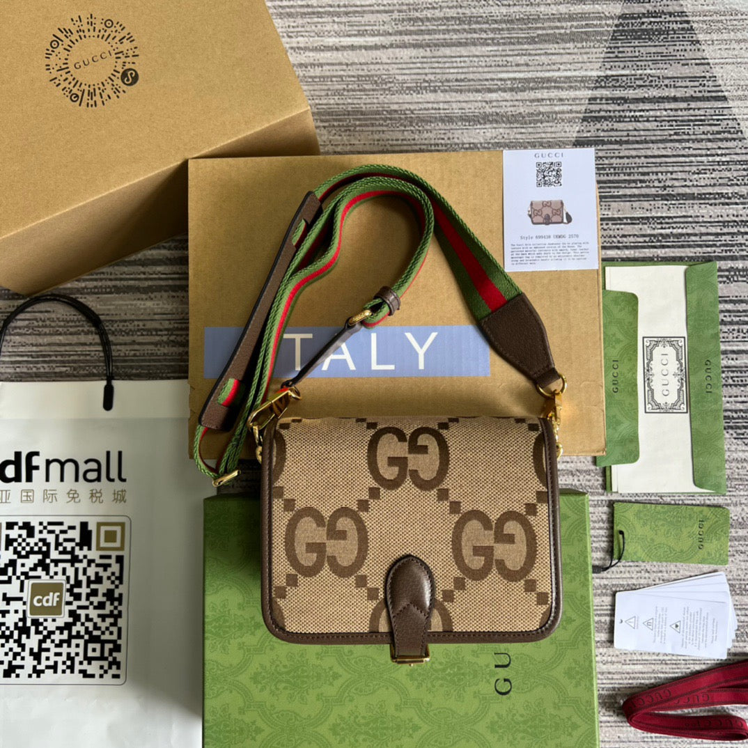 gg Ophidia Mini Jumbo gg Bag Camel And Ebony Jumbo gg Canvas For Men 4.7in/12cm gg
