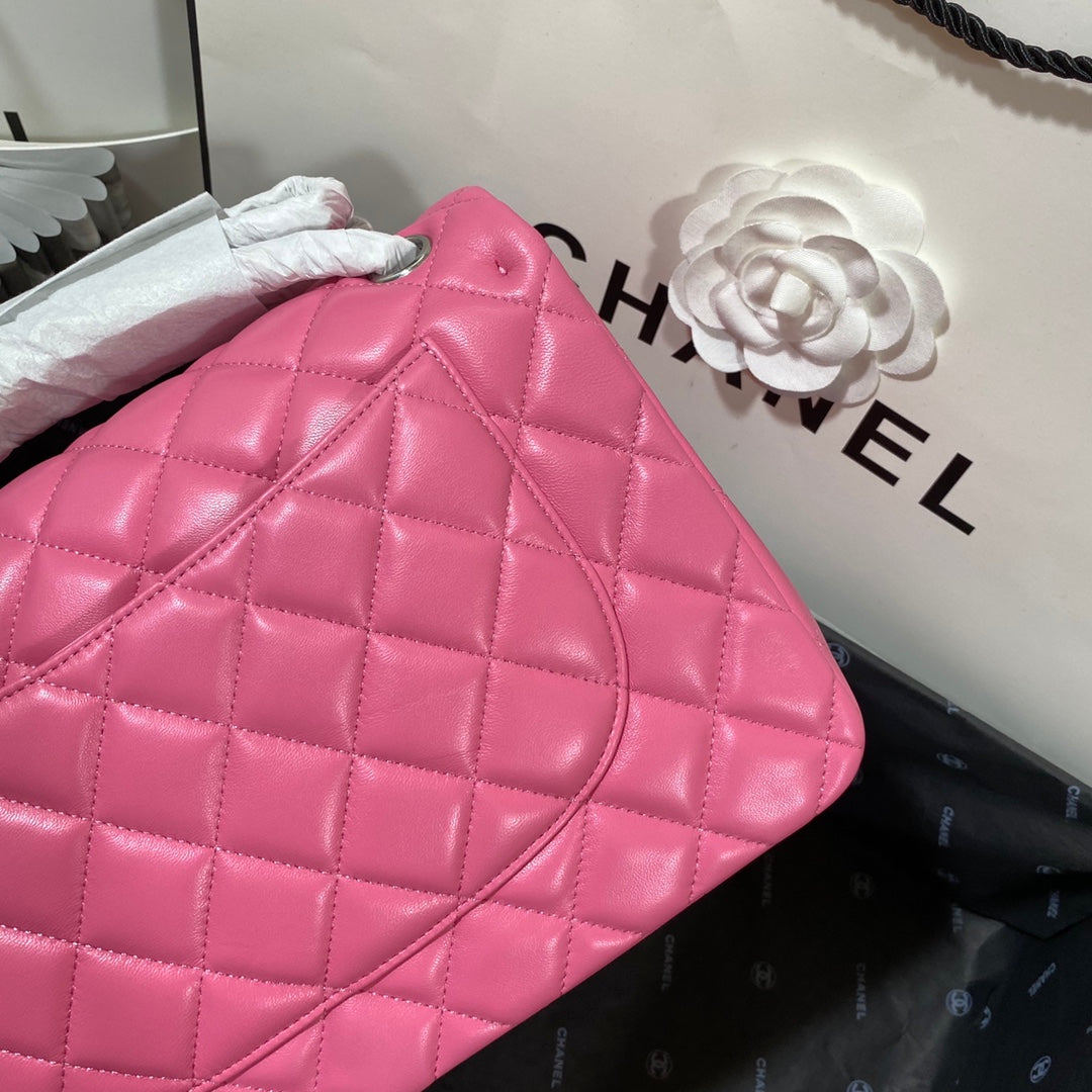 ChanelLarge Classic Handbag Silver Hardware PiNike For Women, Women’s Handbags, Shoulder Bags 11.8in/30cm