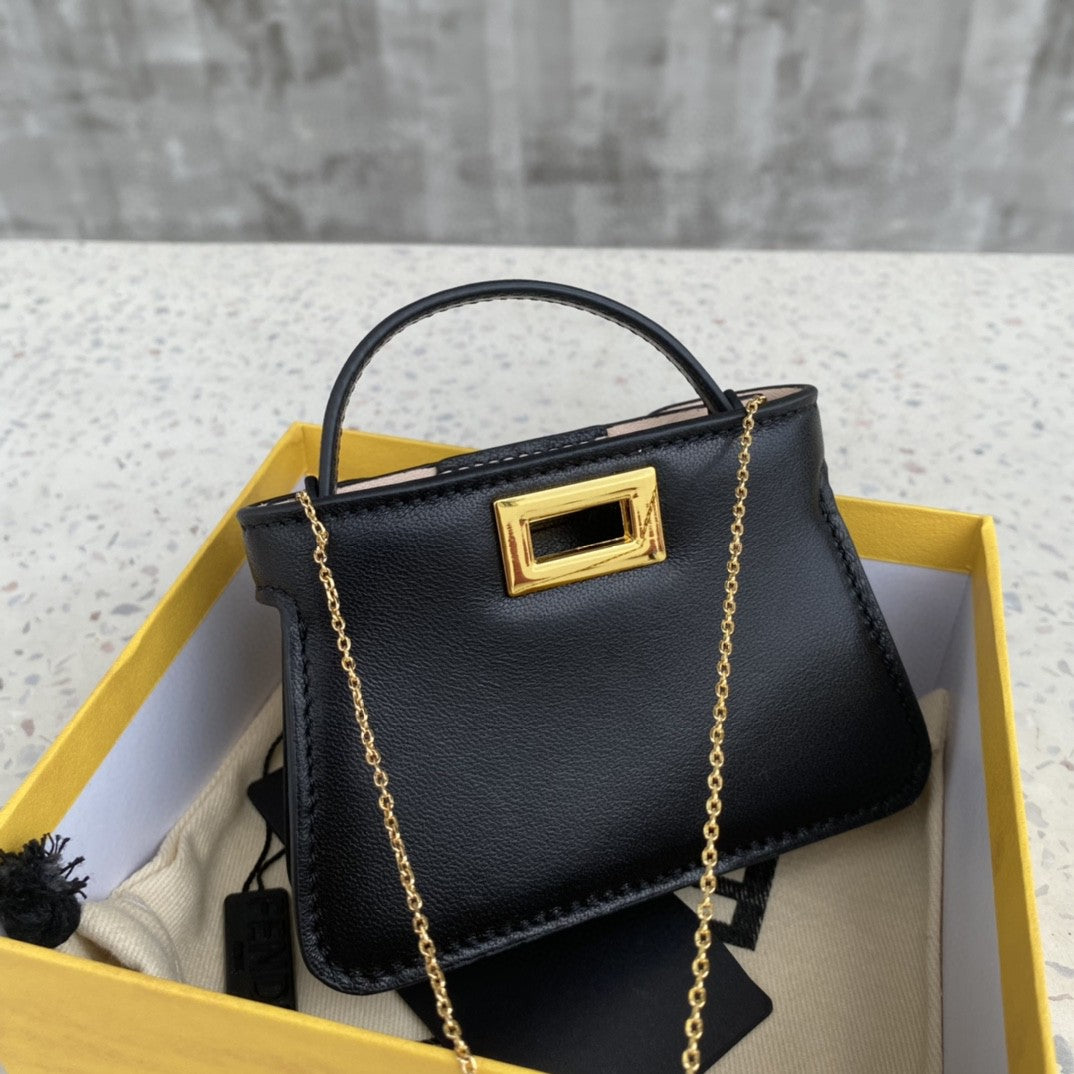 FI Nano Peekaboo Charm Crossbody Black Bag For Woman 12cm/4.5in