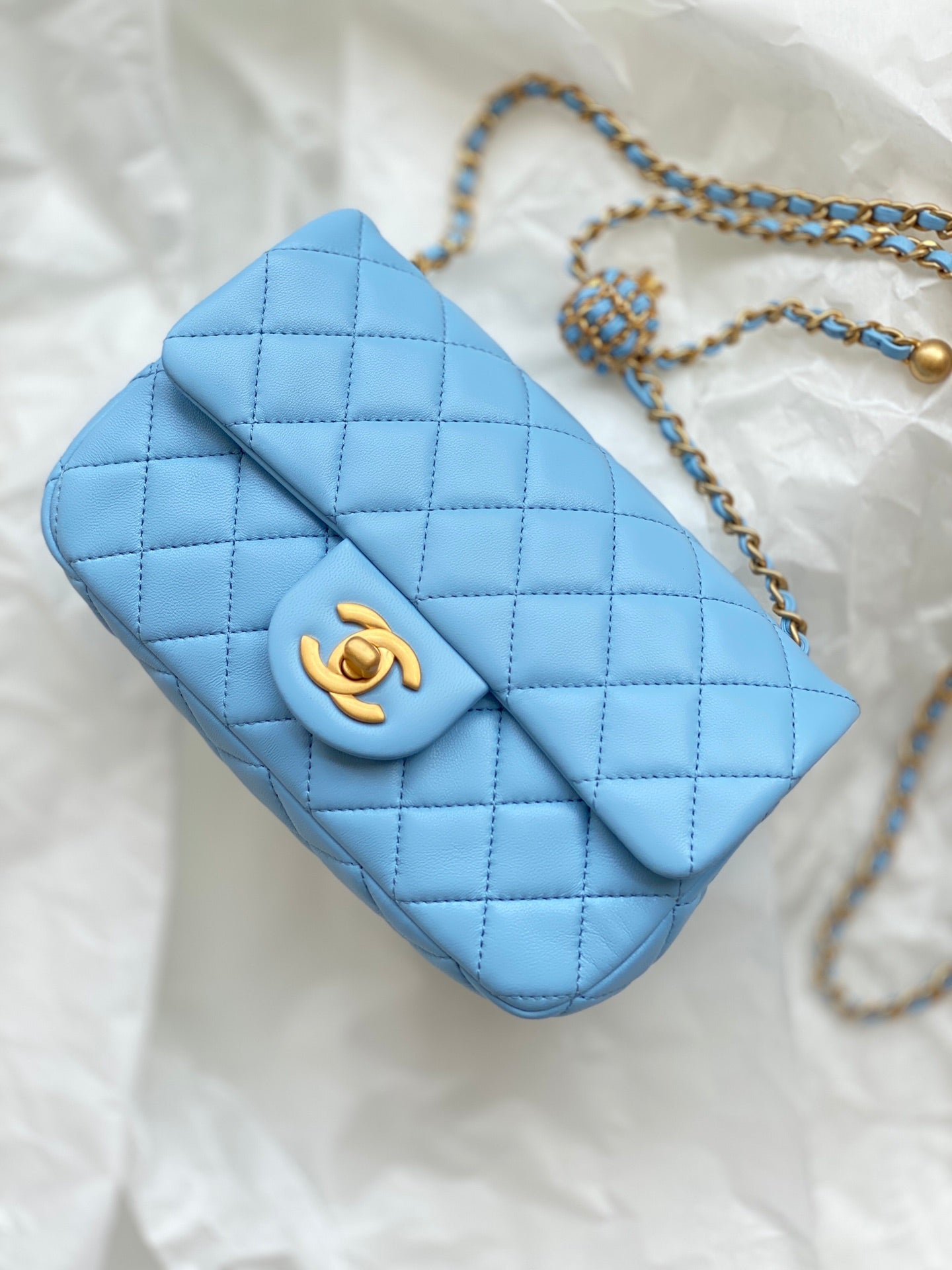 ChanelMini Flap Bag Blue For Women, Women’s Bags 7.9in/20cm