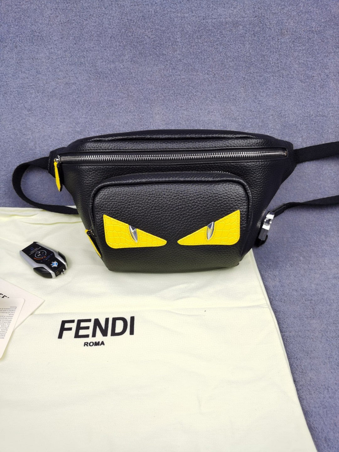FI Little Monster Belt Bag Black/Yellow For Men, Men’s Bags 7.9in/20cm FF