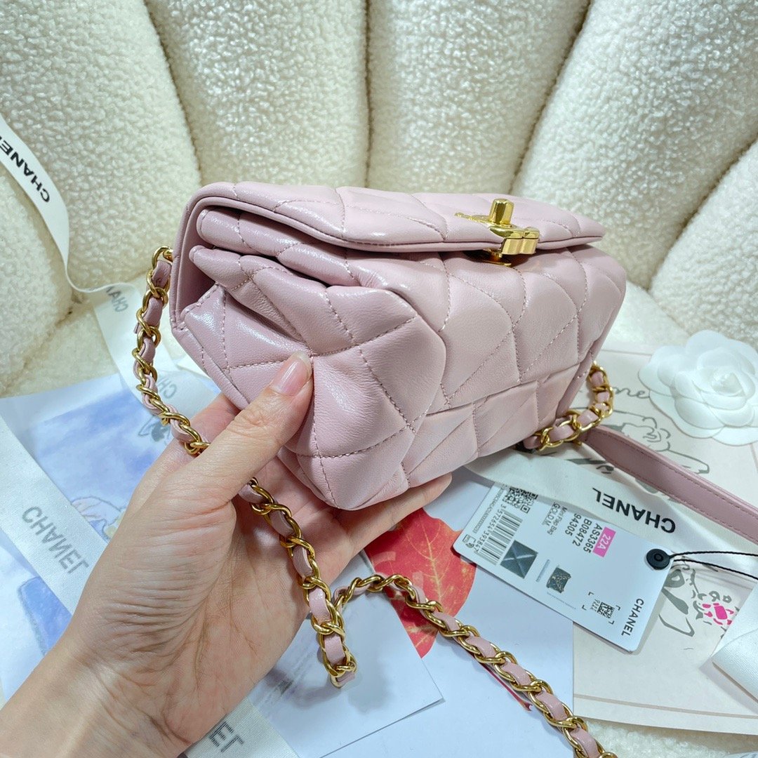 ChanelMini Flap Bag Gold Hardware PiNike For Women, Women’s Handbags, Shoulder Bags 6.7in/17cm AS3365