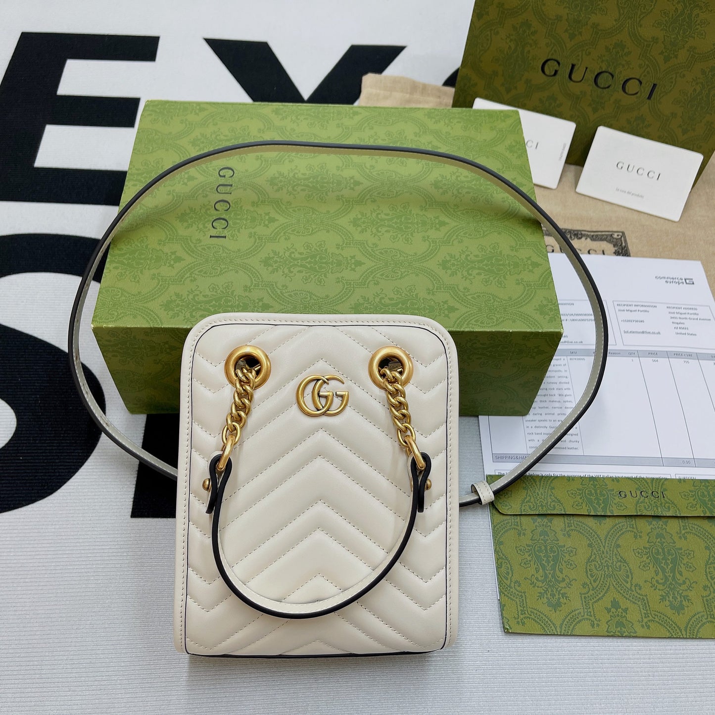 gg Marmont Matelasse Mini Bag White For Women, Women’s Bags 7.5in/19cm gg 696123 DTDHT 9022