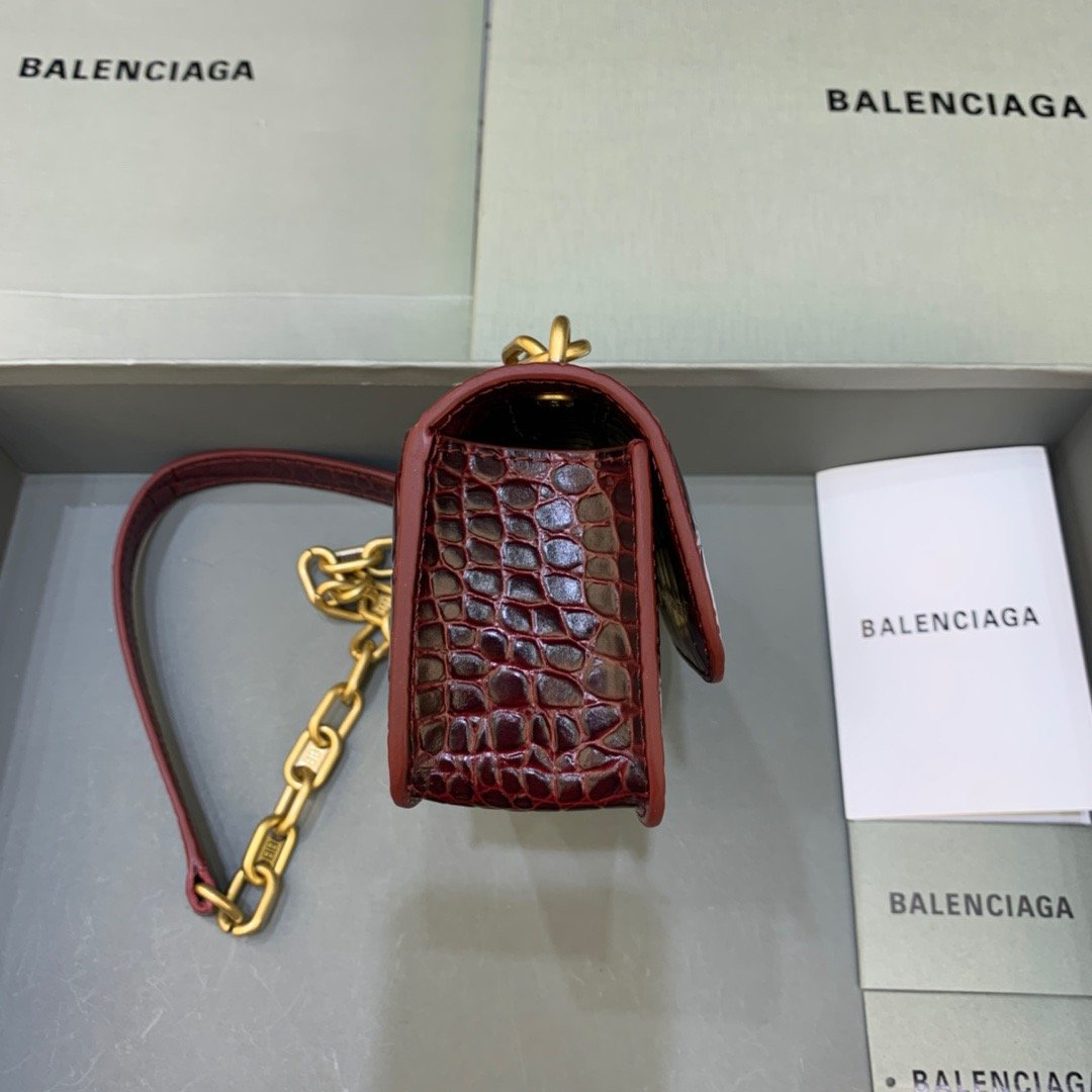 Balen Gossip Small On Chain Shoulder Bag Dark Red, For Women, Bags 7.4in/19cm