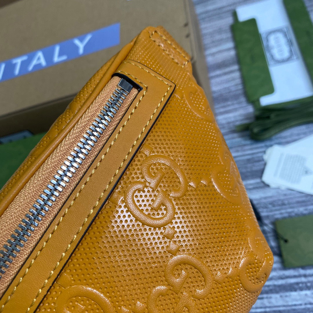 gg Embossed Belt Bag Yellow gg Embossed For Men 9.1in/23cm gg