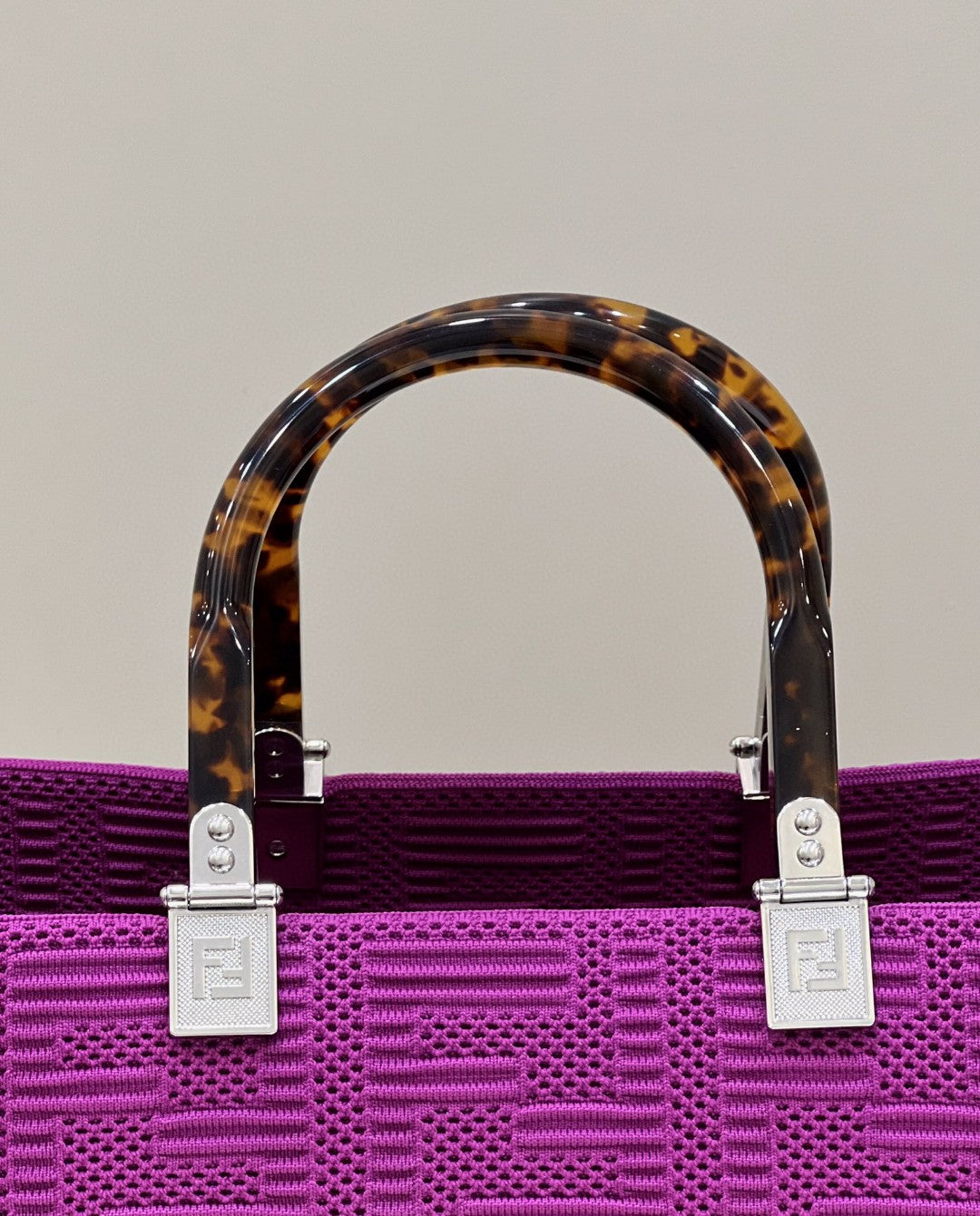 FI Sunshine Medium Purple FF fabric shopper Bag For Woman 31cm/12in 8BH386AHWCF037T