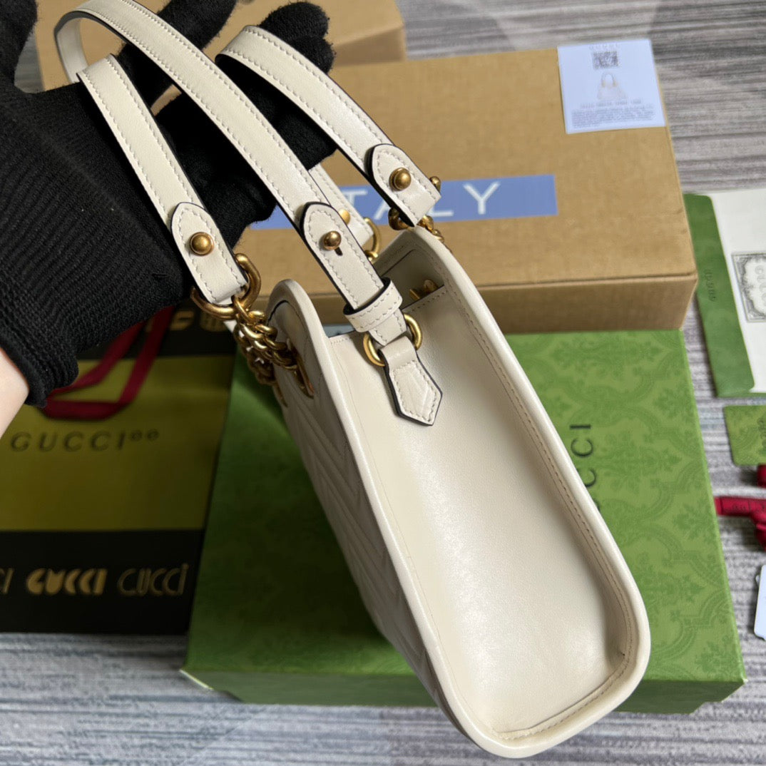gg Marmont Matelasse Mini Bag White For Women, Women’s Bags 7.5in/19cm gg 696123 DTDHT 9022