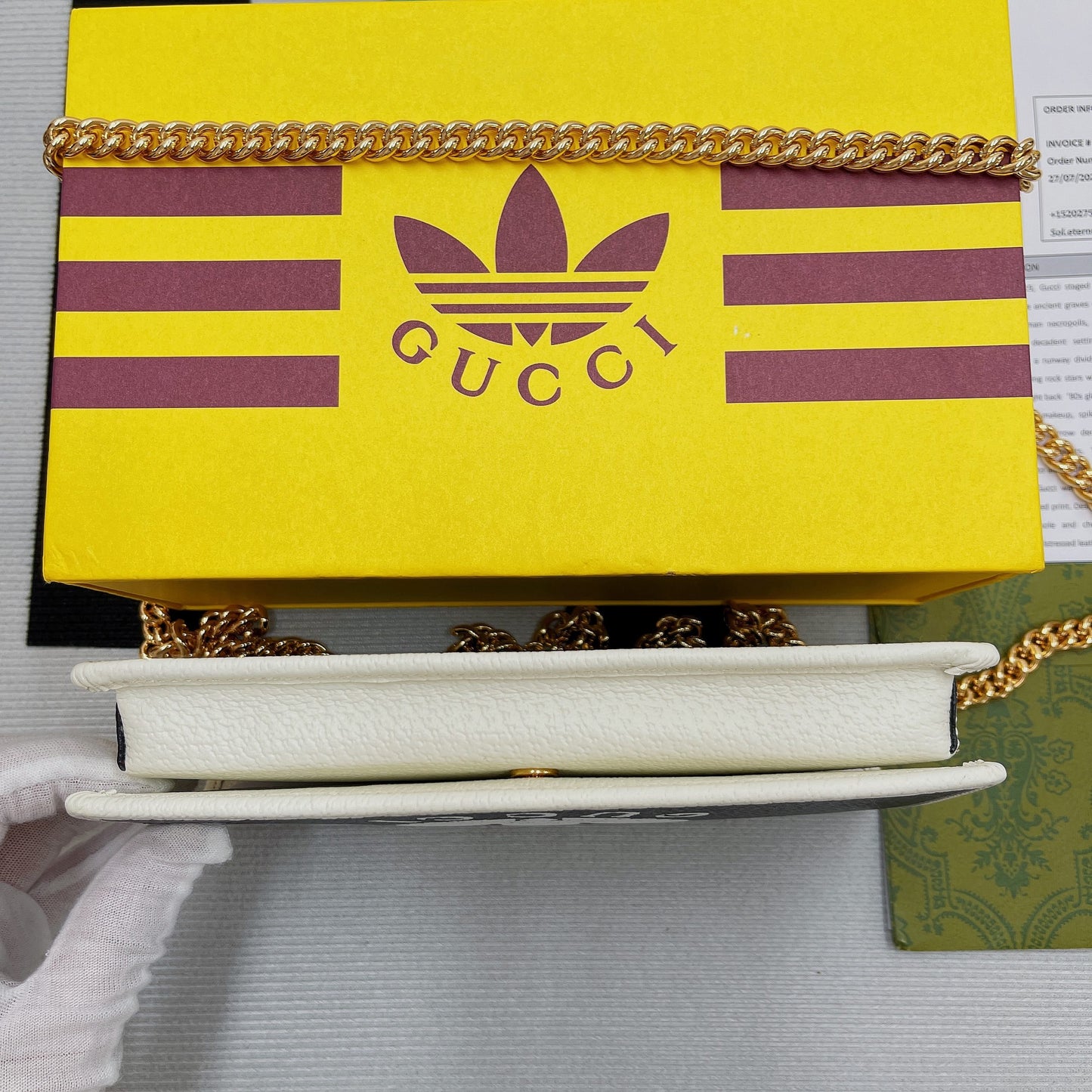 gg x Adidas Wallet With Chain Black For Women, Women’s Bags 7.5in/19cm gg 621892 UZ3BG 1057