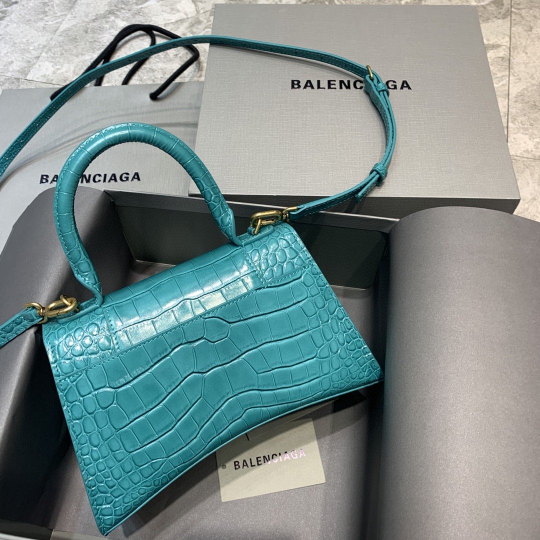 Balen Hourglass Small Handbag In Blue, For Women, Bags 9in/23cm