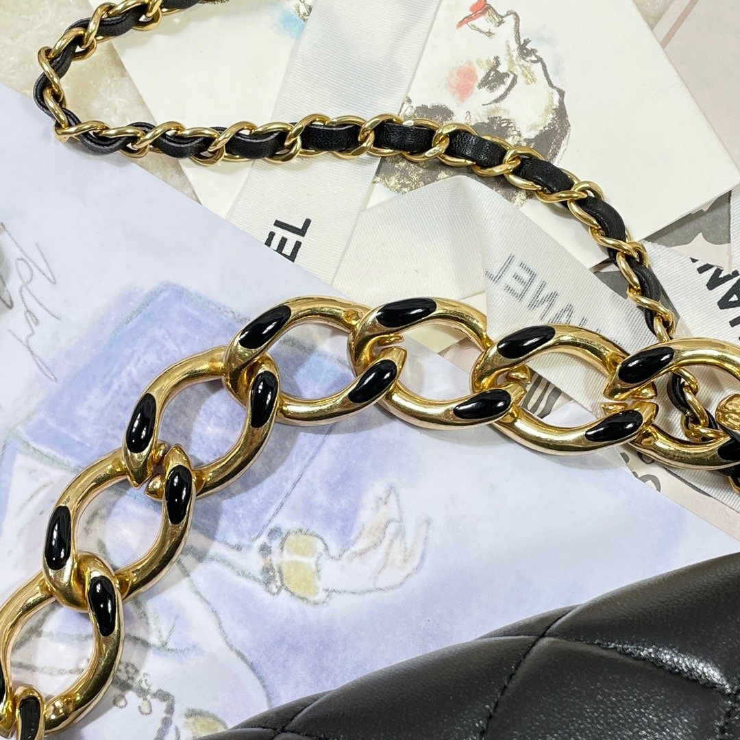 ChanelLarge Flap Bag Gold Hardware Black For Women, Women’s Handbags, Shoulder Bags 9.1in/23cm AS3367