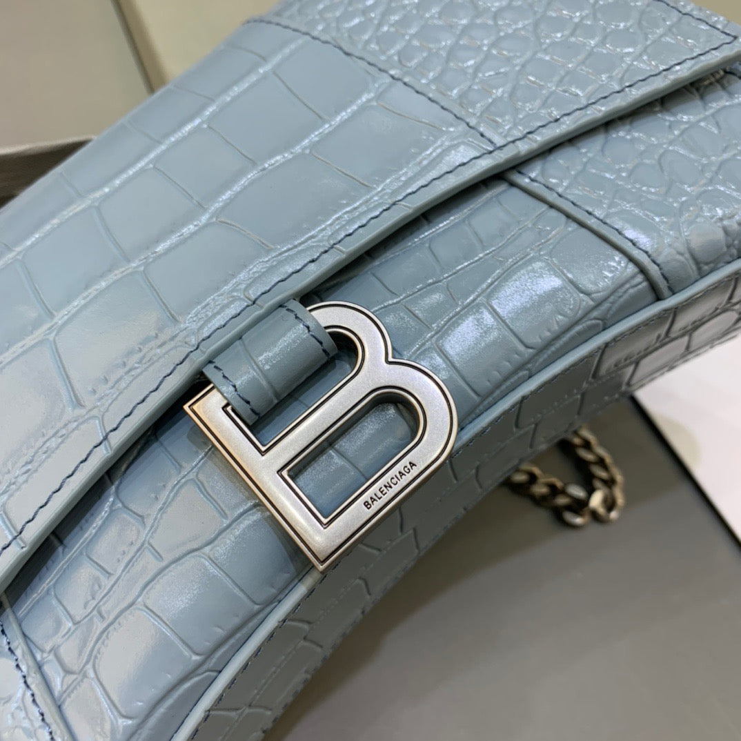 Balen Hourglass Wallet On Chain in Blue, For Women, Bags 9in/23cm