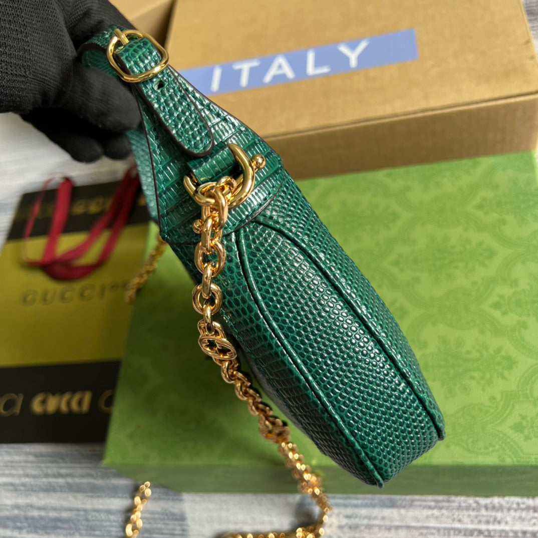 gg Jackie 1961 Lizard Mini Bag Green For Women, Women’s Bags 7.5in/19cm gg 
