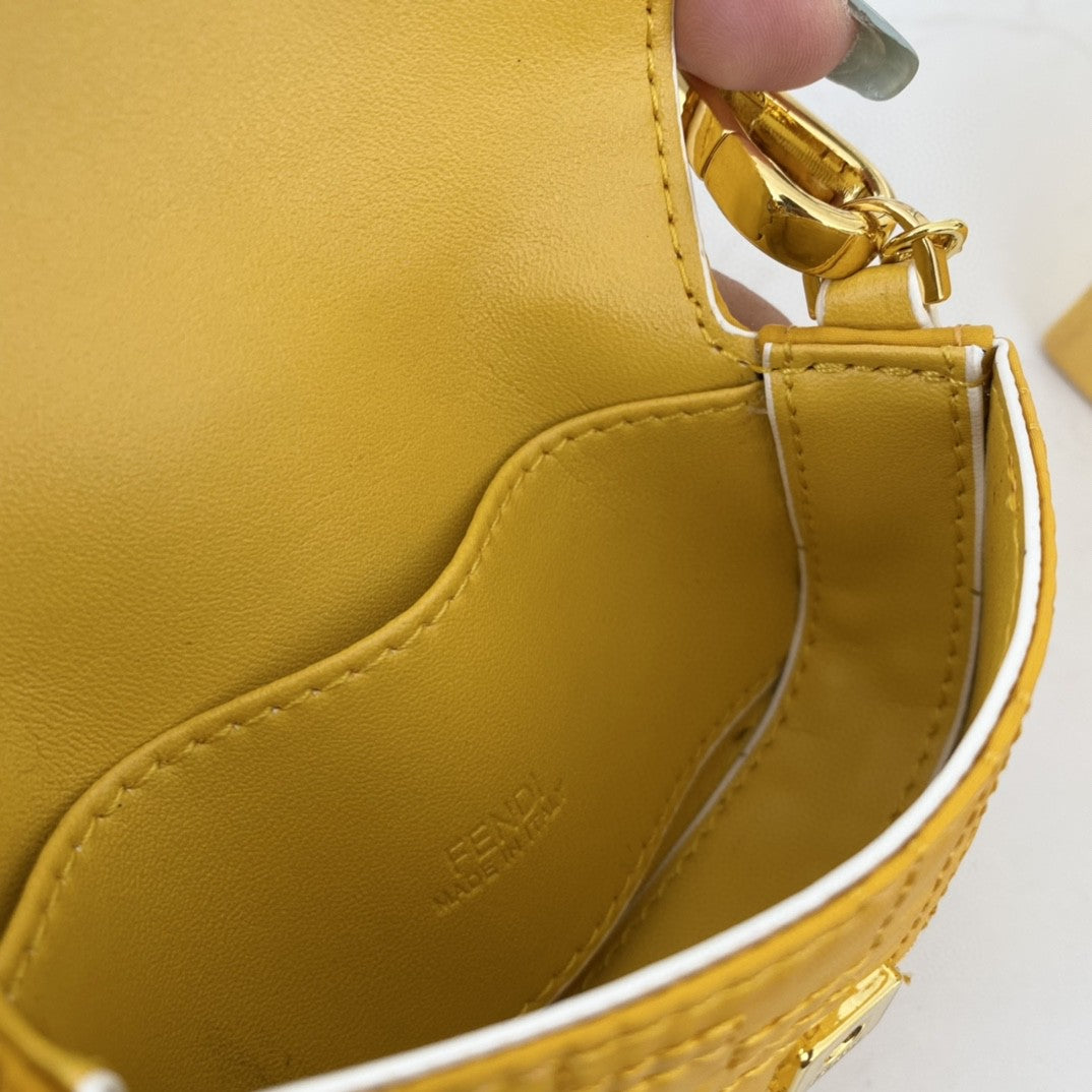 FI Nano Baguette Maxi Handle Yellow and White Bag For Woman 6.5cm/2.5in