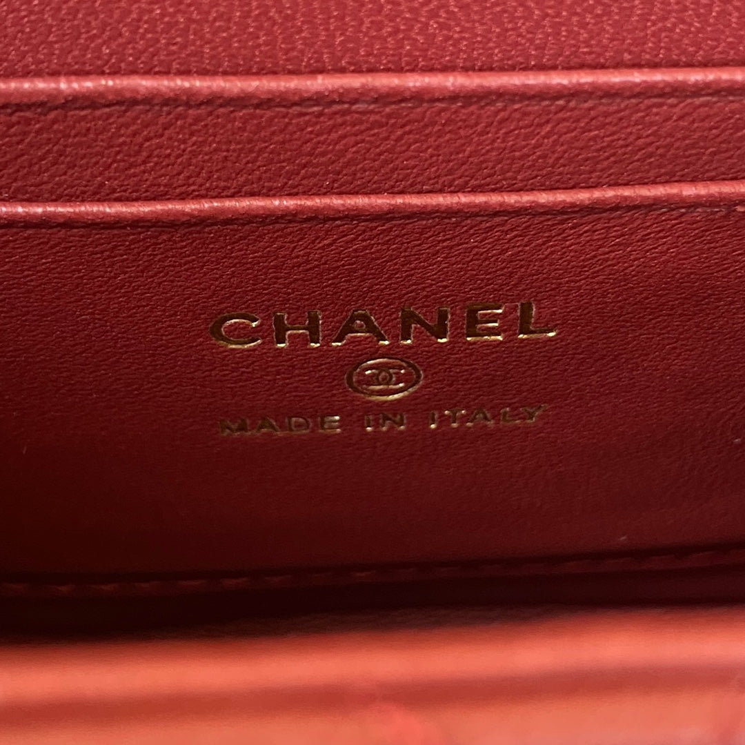 Chanel Clutch With Chain Gold Hardware Red For Women, Women’s Handbags, Shoulder Bags 5.7in/14.5cm