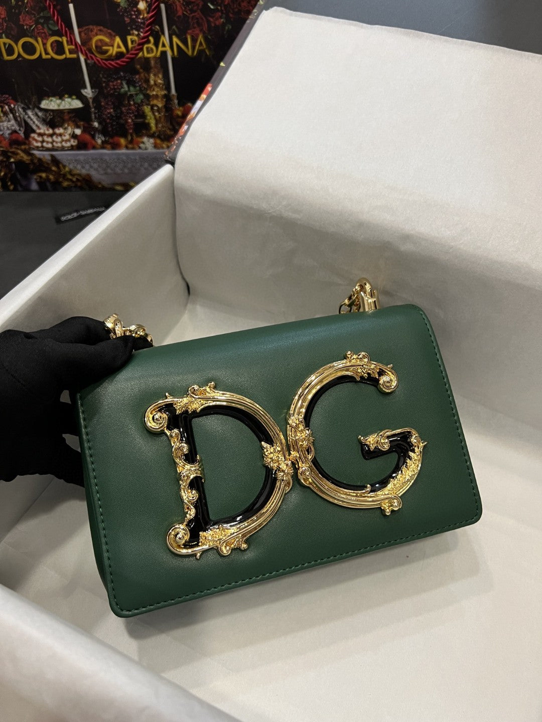 DG Nappa DG Girls Shoulder Bag Green For Women 8.3in/21cm DG