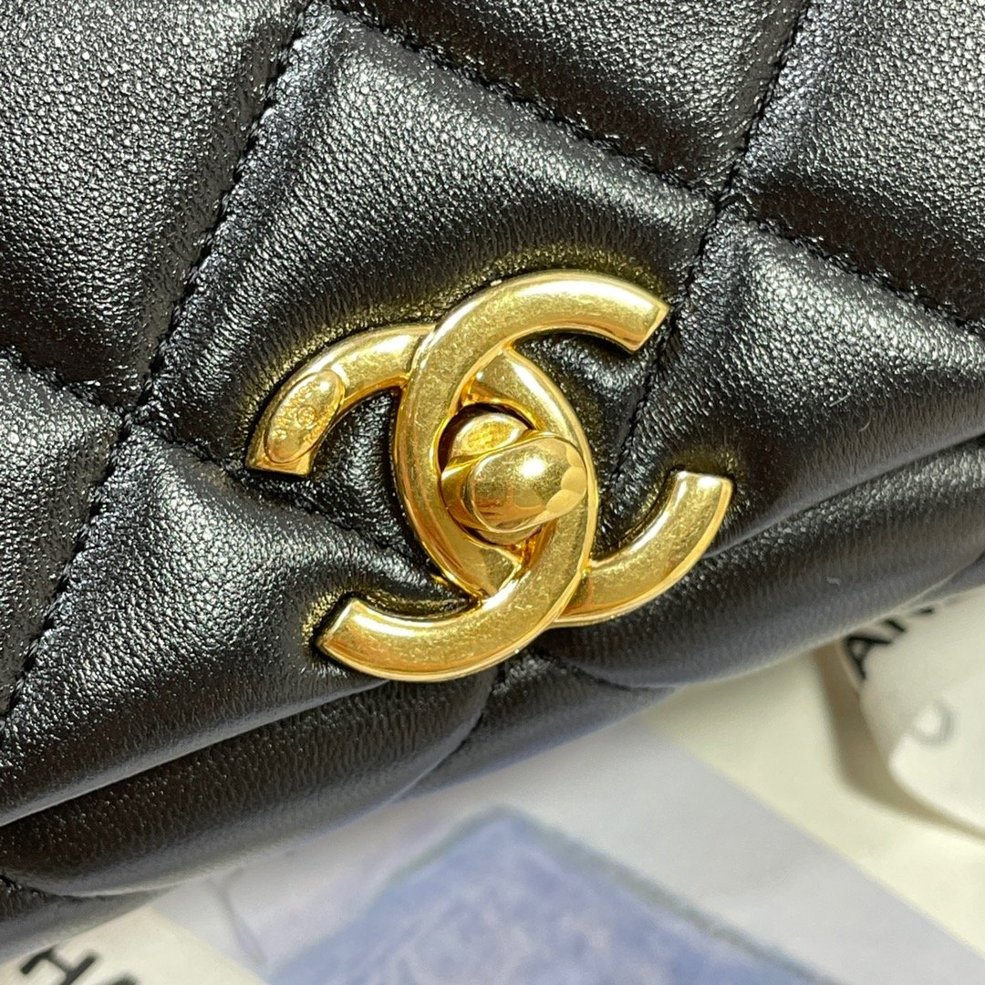 ChanelLarge Flap Bag Gold Hardware Black For Women, Women’s Handbags, Shoulder Bags 9.1in/23cm AS3367