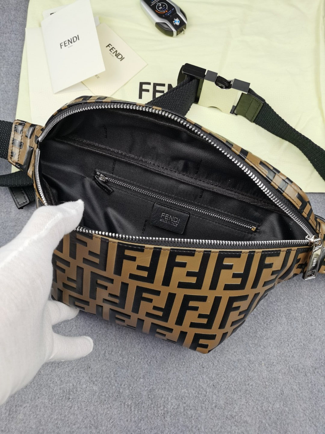 FI Belt Bag Brown For Men, Men’s Bags 18.1in/46cm FF 7VA434A5PJF0H3C