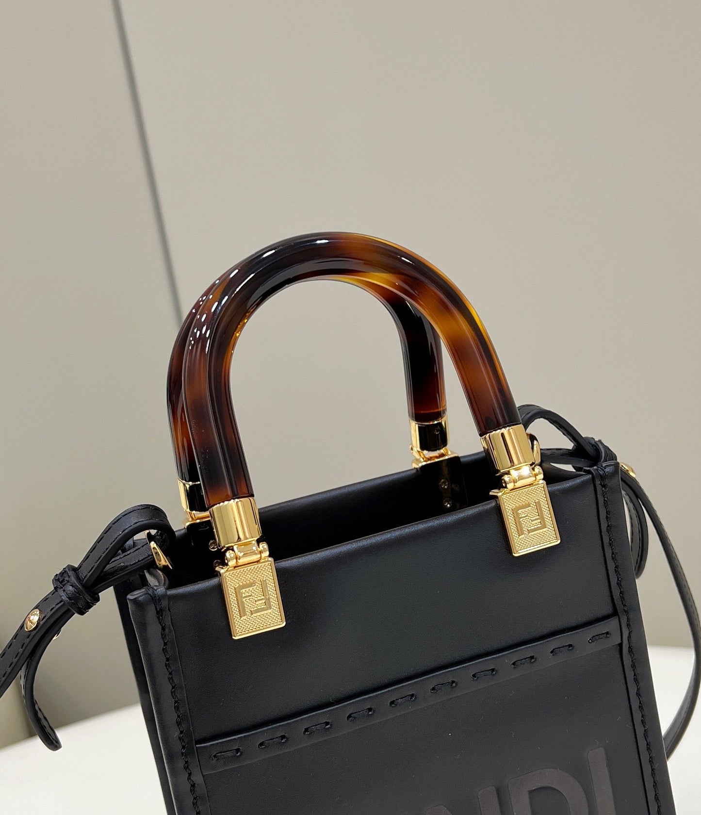 FI Sunshine Shopper Black Mini Bag For Woman 13cm/5in