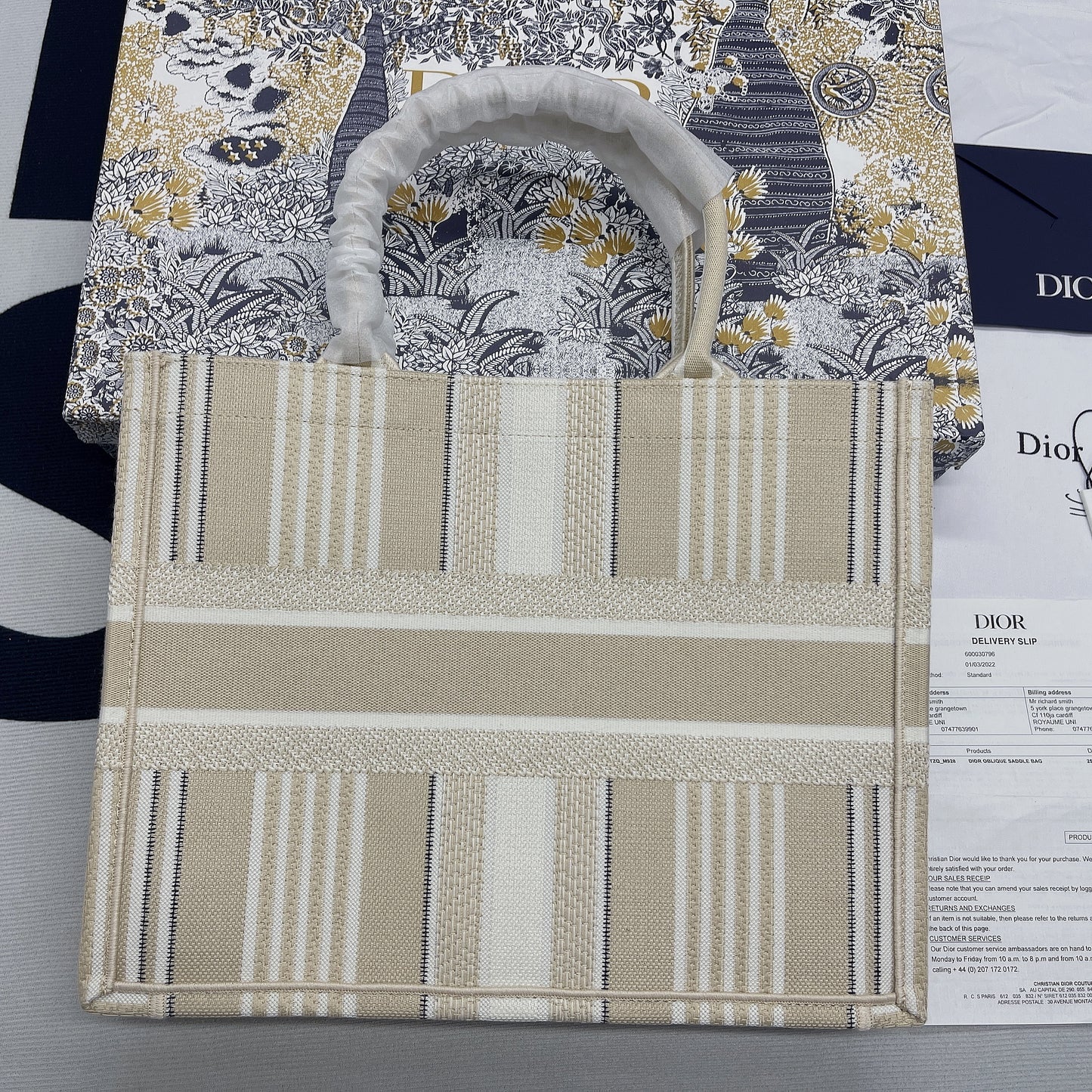 DI Medium Book Tote Beige, For Women, Women’s Handbags 14in/36cm CD