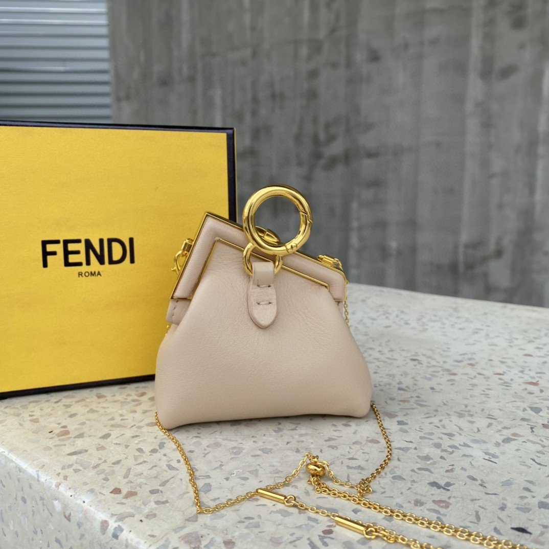 FI Nano First Charm Beige Bag For Woman 10cm/4in