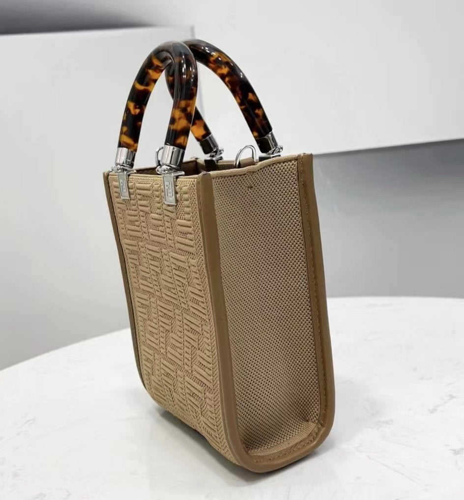 FI Mini Sunshine Shopper Beige For Women, Women’s Handbags, Shoulder And CrossBody Bags 7.1in/18cm FF 8BS051