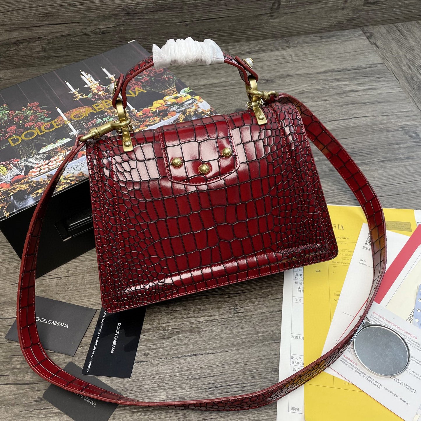 DG Print DG Girls Bag Burgundy For Women 10.6in/27cm DG