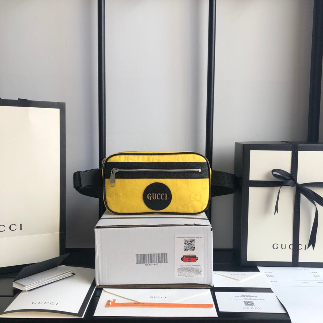 gg Off The Grid Belt Bag Yellow gg ECONYL® For Men 9.5in/24cm gg