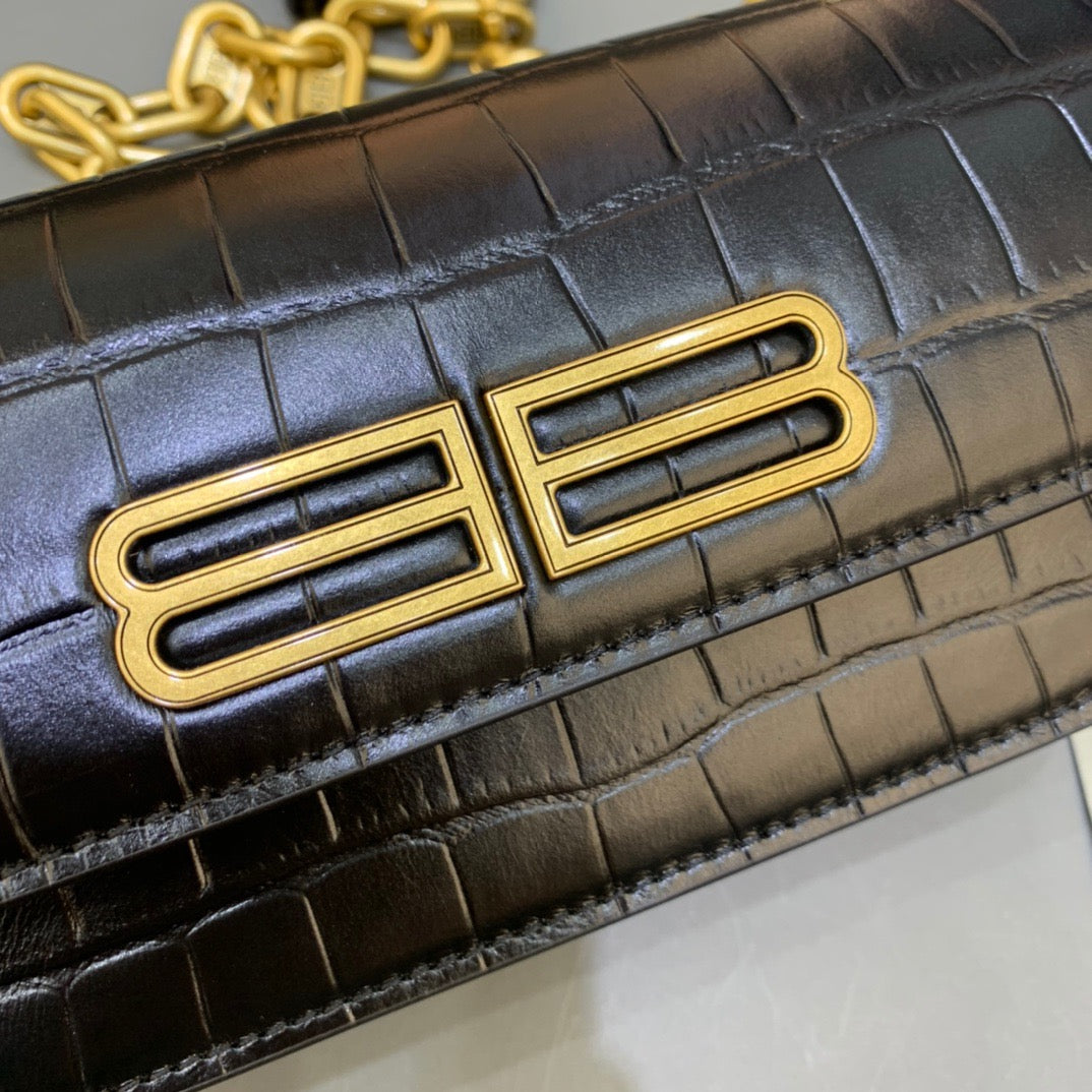 Balen Gossip Small On Chain Shoulder Bag Black, For Women, Bags 7.4in/19cm