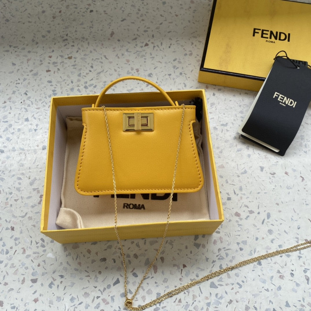 FI Nano Peekaboo Charm Crossbody Yellow Bag For Woman 12cm/4.5in