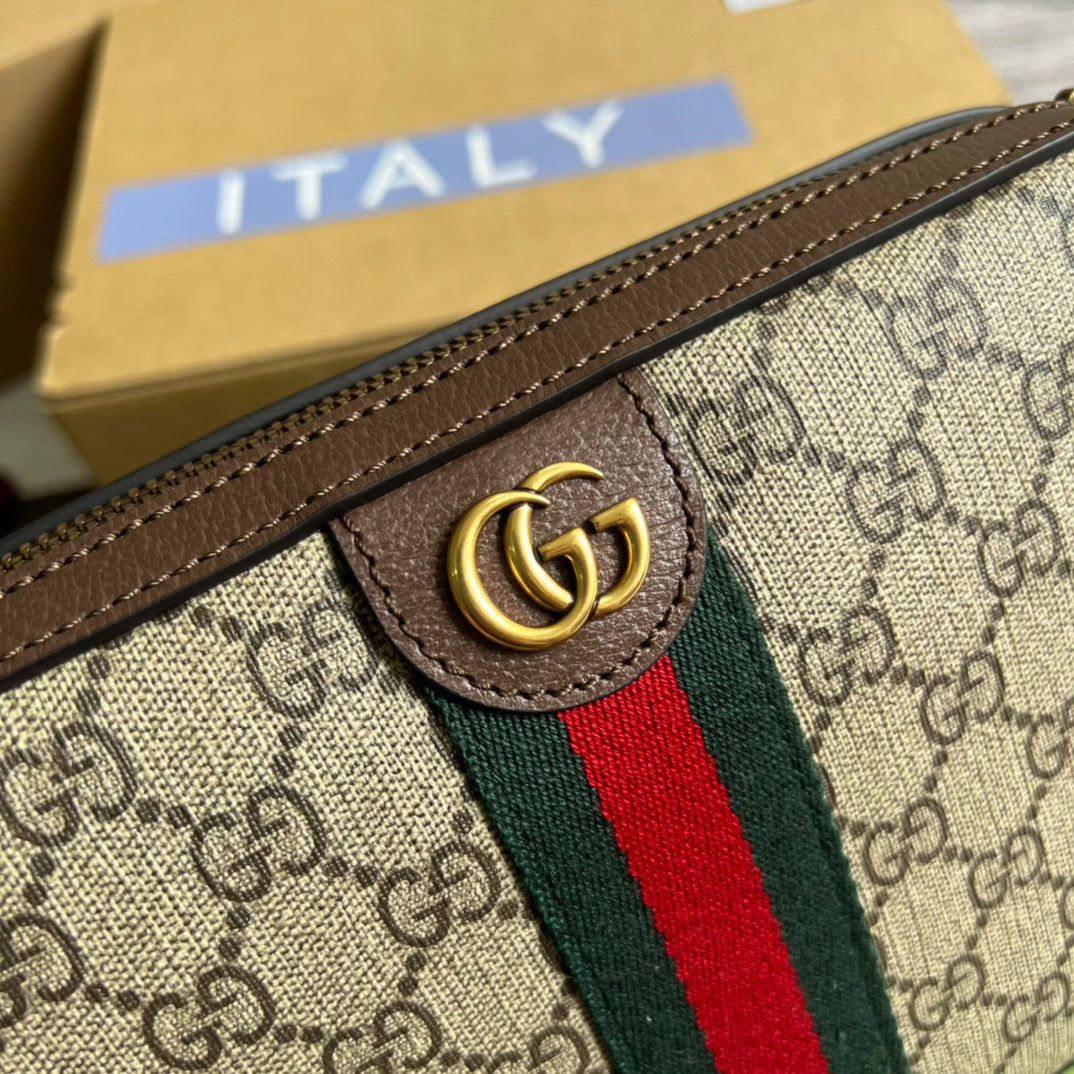 gg Ophidia gg Shoulder Bag Beige And Ebony gg Supreme Canvas For Women 9.2in/23cm gg 699439 9C2ST 8920
