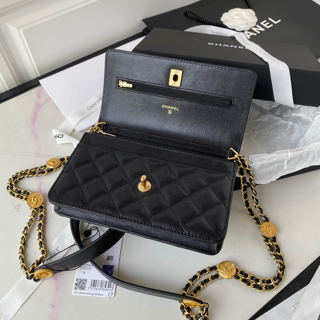 Chanel Clutch With Chain Gold Hardware Black For Women, Women’s Handbags, Shoulder Bags 7.1in/18cm AP2860