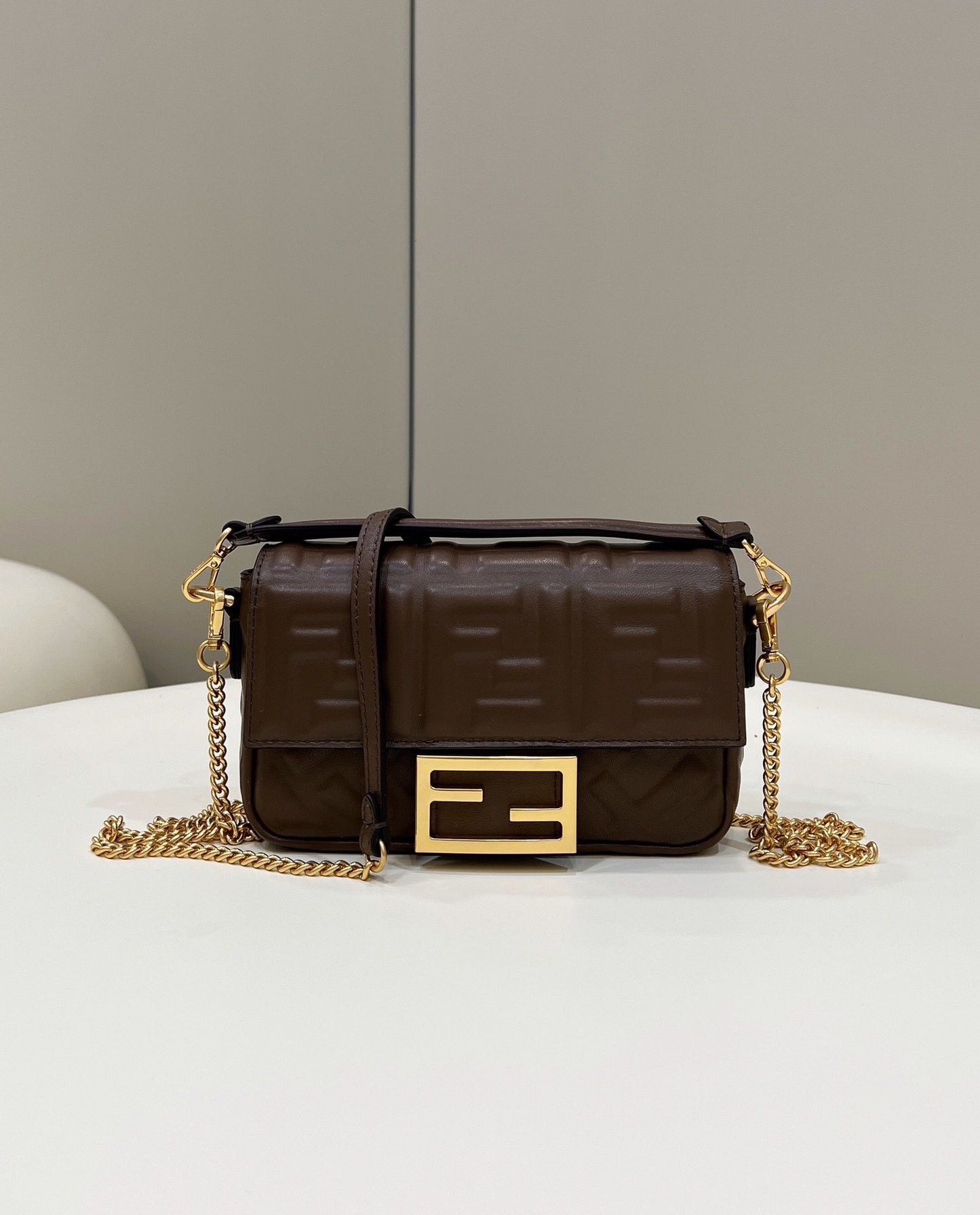 FI Baguette Brown For Women, Women’s Handbags, Shoulder And Crossbody Bags 7.5in/19cm FF 8BS017