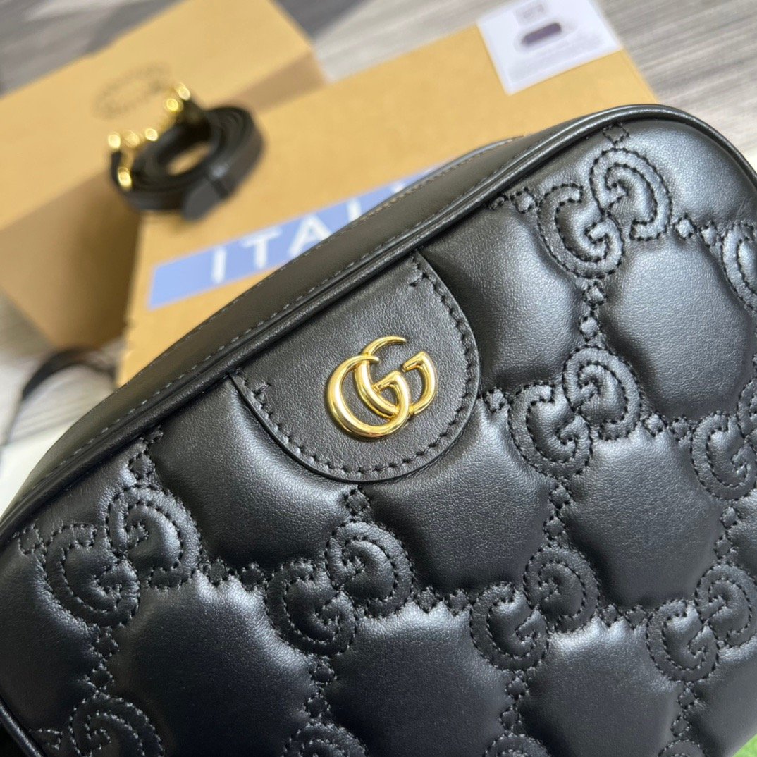 gg Matelasse Shoulder Bag Black For Women, Women’s Bags 8.5in/22cm gg 702234 UM8HG 1046