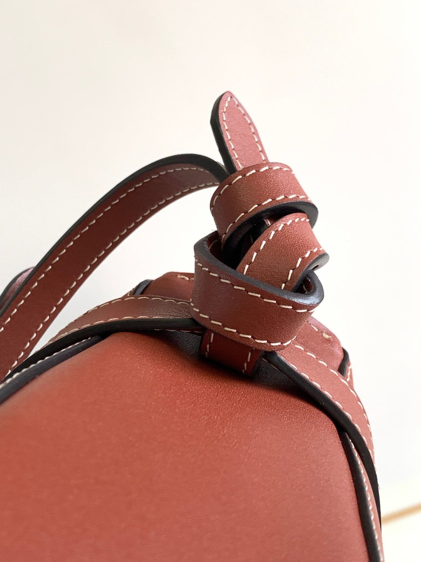 CE Besace Noeuds Francais Bag Brown/White For Women 10in/25cm