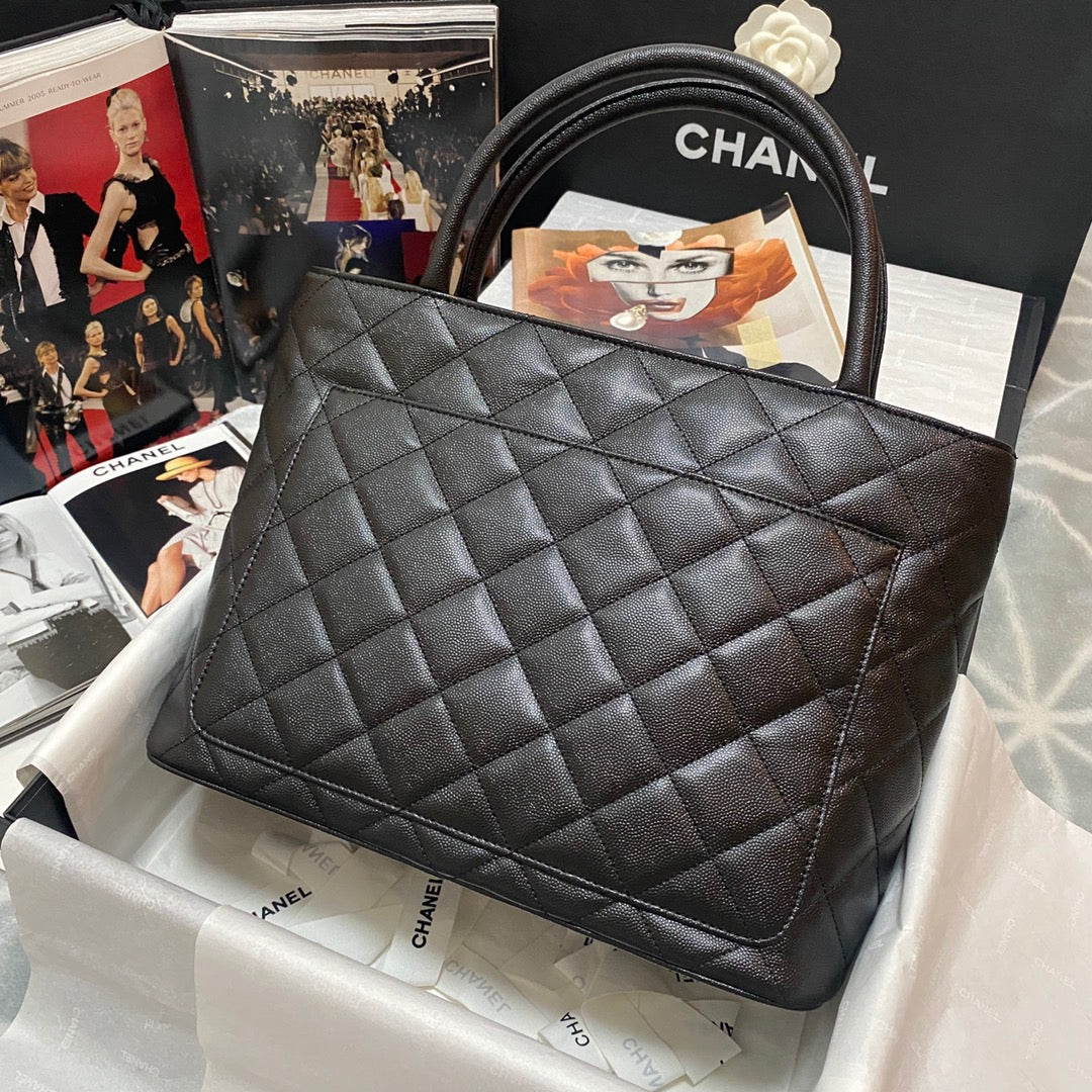 ChanelMedallion Tote Gold Hardware Caviar Black For Women, Women’s Handbags, Shoulder Bags 15.6in/32cm